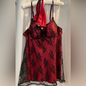 Vintage Lingerie Chemise Baby Doll w/thong - Seductive Wear XL
